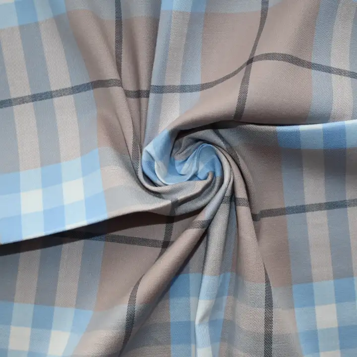 India Fabric for Shirt Yarn Dyed Check Synthetic Woven Fabric COTTON Check color buy from India wholesaler bulk order at wholesale price free worldwide shipping Alibaba