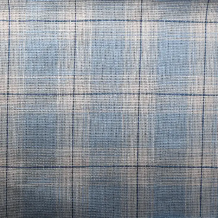 India Fabric for Shirt Cotton Dobby Natural Woven Fabric COTTON Blue And White Check color buy from India wholesaler bulk order at wholesale price free worldwide shipping Alibaba