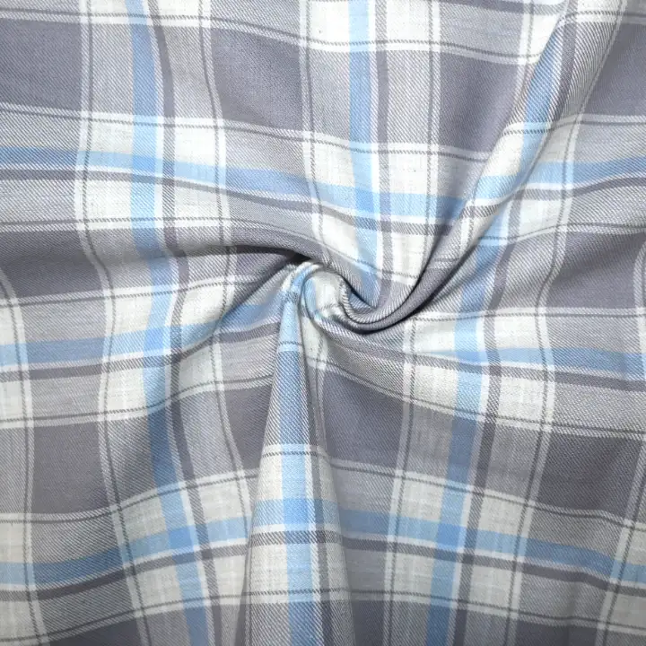 India Fabric for Shirt Cotton YD Twill Natural Woven Fabric Cotton Multi color Check color buy from India wholesaler bulk order at wholesale price free worldwide shipping Alibaba