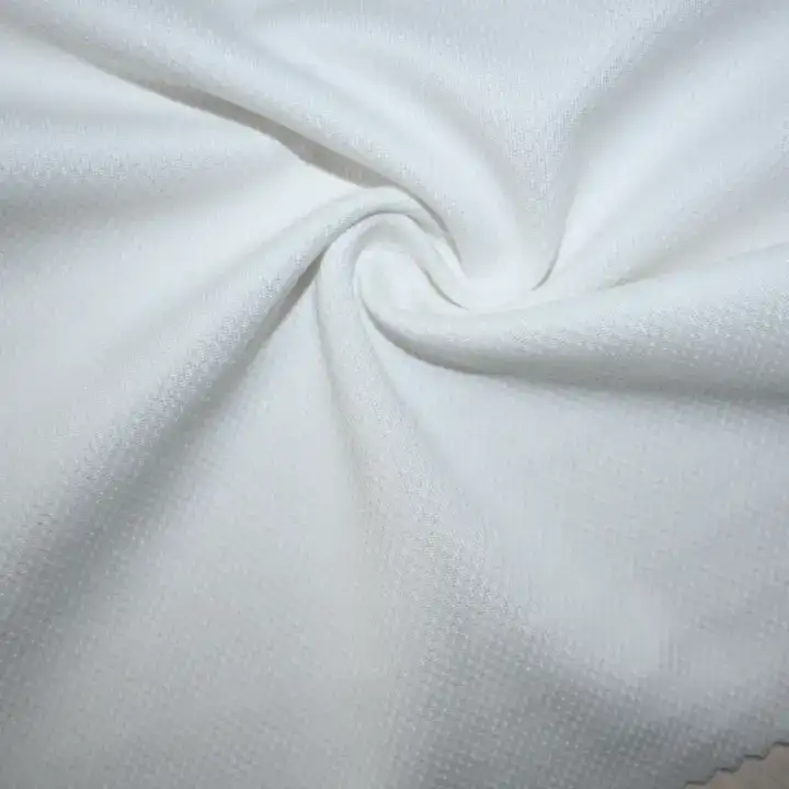 China Fabric for T-Shirt,Round Neck Pullover ,Sweatshirt,Tracksuits Birdeye Mesh Knit Fabric Polyester Spandex white color buy from China wholesaler bulk order at wholesale price free worldwide shipping Alibaba