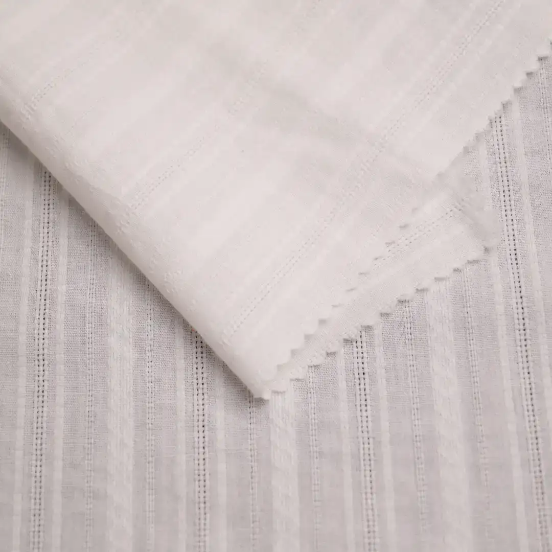 China Fabric for Blouse,Skirt,Shirt Long Sleeve Button ,Over Shirt Cotton YD Jacquard Natural Woven Fabric Cotton White color buy from China wholesaler bulk order at wholesale price free worldwide shipping Alibaba