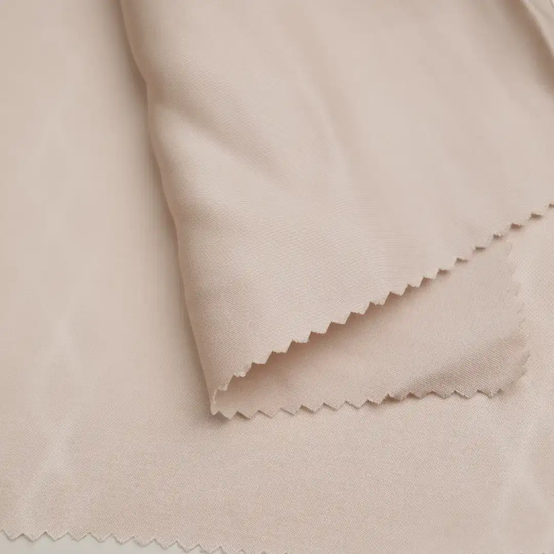 China Fabric for Blouse,Shirt Long Sleeve Button ,Shirt Half Sleeve Button  Rayon Satin Natural Woven Fabric Viscose Eco Vero Solid-light Khaki color buy from China wholesaler bulk order at wholesale price free worldwide shipping Alibaba