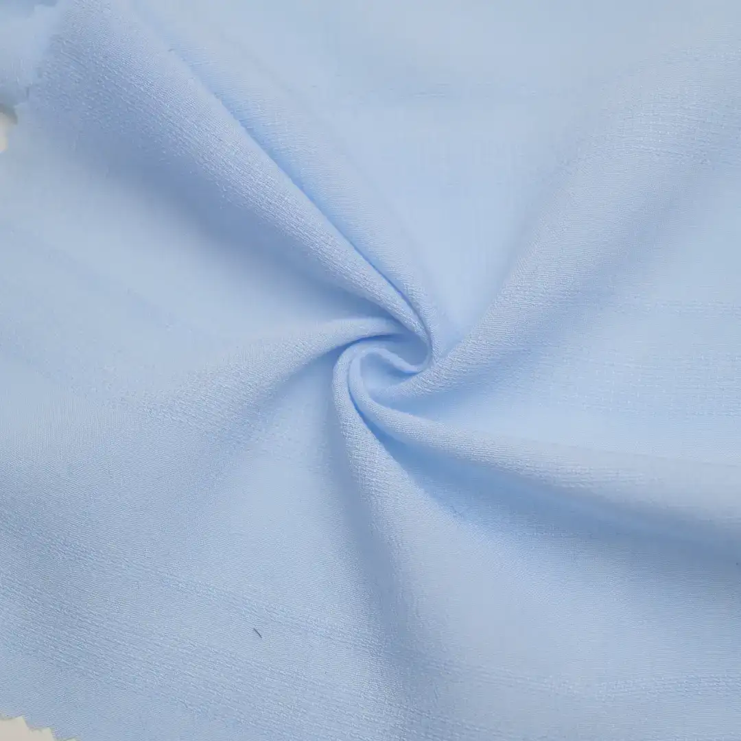 China Fabric for Blouse,Shirt Long Sleeve Button ,Shirt Half Sleeve Button ,Over Shirt Rayon Jacquard Natural Woven Fabric Rayon Solid-Blue color buy from China wholesaler bulk order at wholesale price free worldwide shipping Alibaba