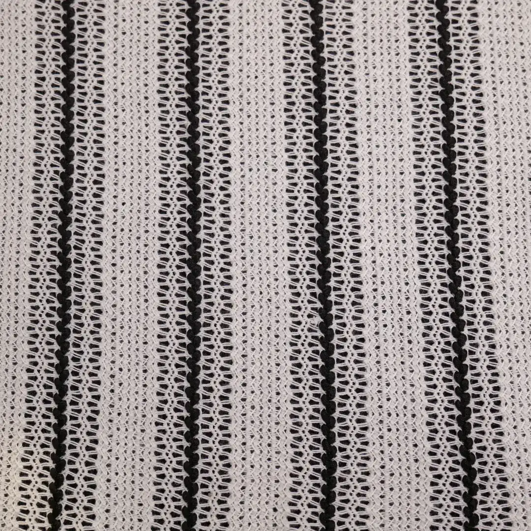 China Fabric for Tank Top,Open Cardigan ,Dresses (Cardigan Open)  Mesh Knit Fabric Polyester Yd-Black/White color buy from China wholesaler bulk order at wholesale price free worldwide shipping Alibaba