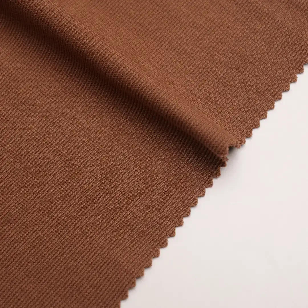 China Fabric for Jackets,Blazer,Hoodie,Sweatshirt Rib Knit Fabric Polyester Rayon Spandex Solid-Brown color buy from China wholesaler bulk order at wholesale price free worldwide shipping Alibaba