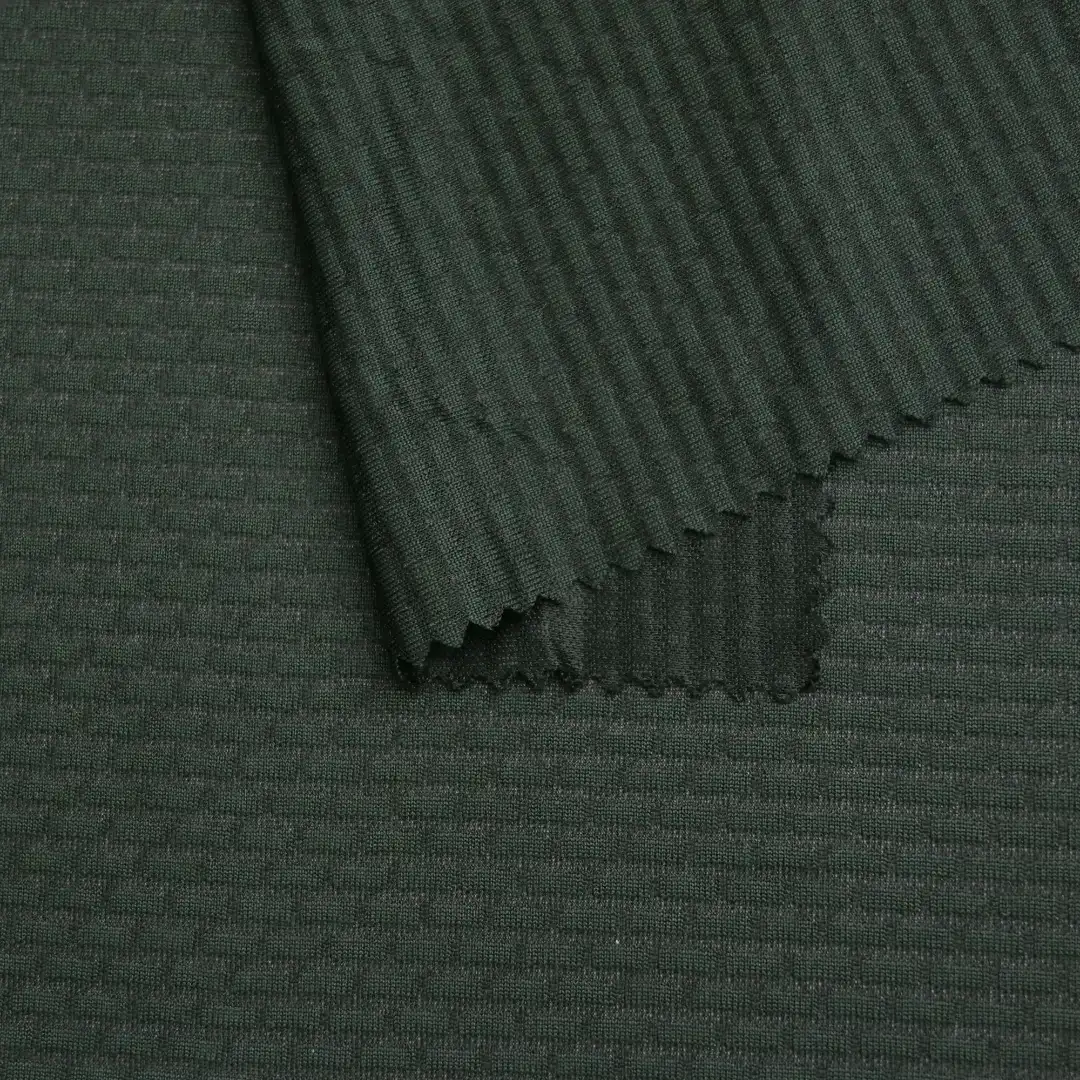 China Fabric for T-Shirt,Polo Shirt,T-shirt ,Polo T-shirt  Weft Jacquard Knit Fabric Polyester Green/Black color buy from China wholesaler bulk order at wholesale price free worldwide shipping Alibaba