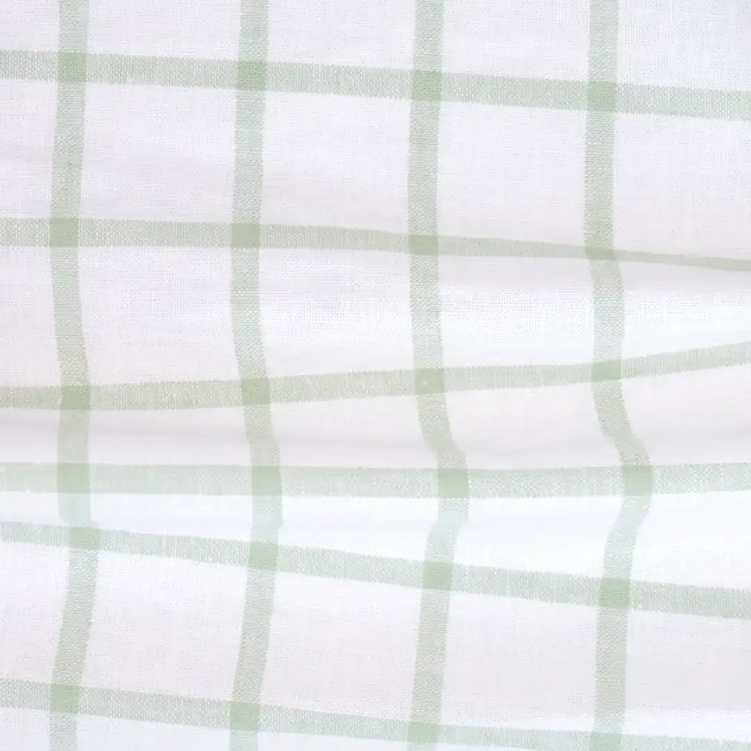 China Fabric for Blouse,Skirt,Over Shirt Linen/Rayon YD Plain Natural Woven Fabric Cotton Linen White Green Check color buy from China wholesaler bulk order at wholesale price free worldwide shipping Alibaba
