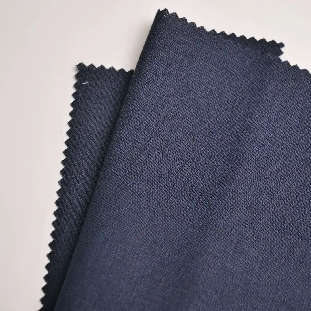 China Fabric for Jackets,Suit,Over Shirt,Chino Linen/Cotton YD Plain Natural Woven Fabric Linen Cotton Navy color buy from China wholesaler bulk order at wholesale price free worldwide shipping Alibaba