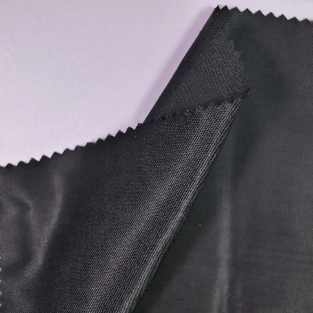 China Fabric for Shirt Polyester Pongee Synthetic Woven Fabric Recycled Polyester Viscose Black color buy from China wholesaler bulk order at wholesale price free worldwide shipping Alibaba