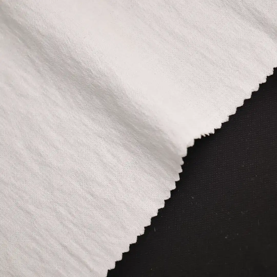 China Fabric for Blouse,Skirt,Shirt Long Sleeve Button ,Over Shirt Nylon/Rayon Bengaline Woven Blended Fabric Rayon Nylon White color buy from China wholesaler bulk order at wholesale price free worldwide shipping Alibaba
