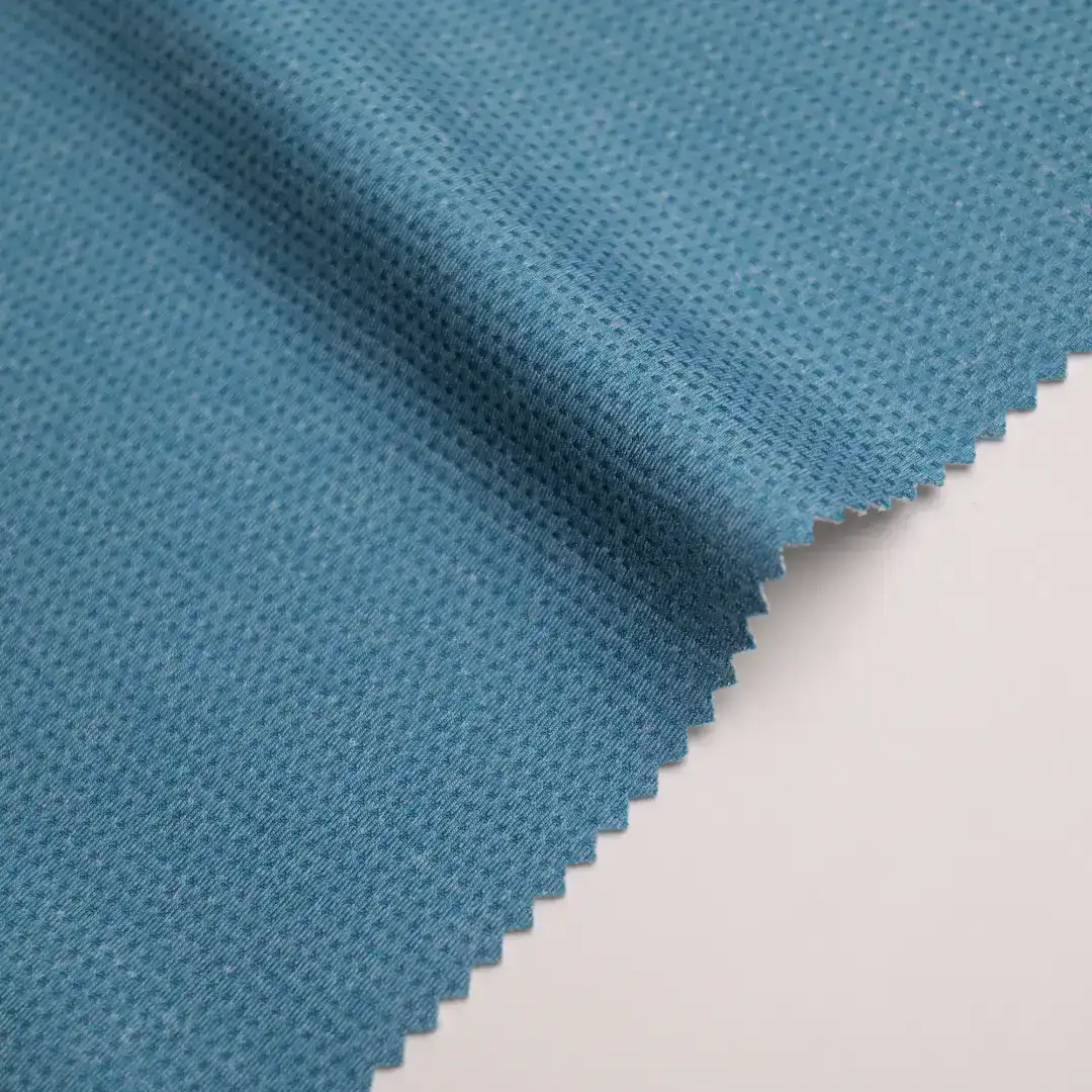 China Fabric for T-shirt ,Sweatshirt Birdeye Mesh Knit Fabric Polyester Spandex BLUE color buy from China wholesaler bulk order at wholesale price free worldwide shipping Alibaba
