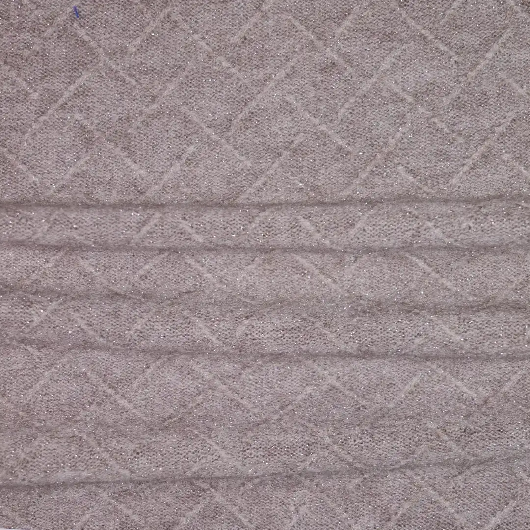 China Fabric for Ladies Vest ,Full-Zipper Cardigan ,Dresses (Cardigan Open)  Weft Jacquard Knit Fabric Rayon Polyester Nylon Metallic fiber grey color buy from China wholesaler bulk order at wholesale price free worldwide shipping Alibaba