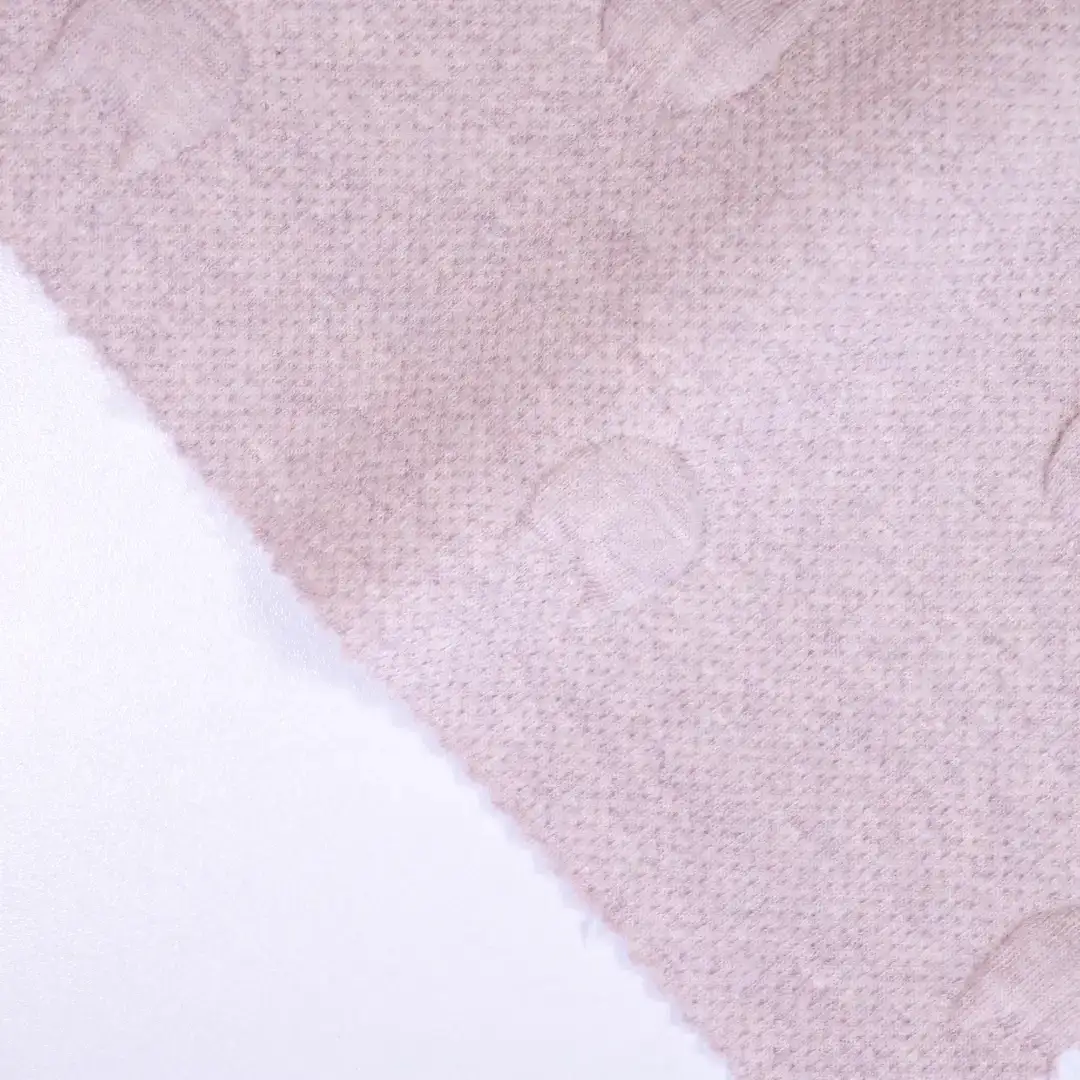 China Fabric for Crop Top,Overcoat,Dresses (Cardigan Open) ,Dresses (Cardigan Button)  Weft Jacquard Knit Fabric Cotton Polyester Spandex pink color buy from China wholesaler bulk order at wholesale price free worldwide shipping Alibaba