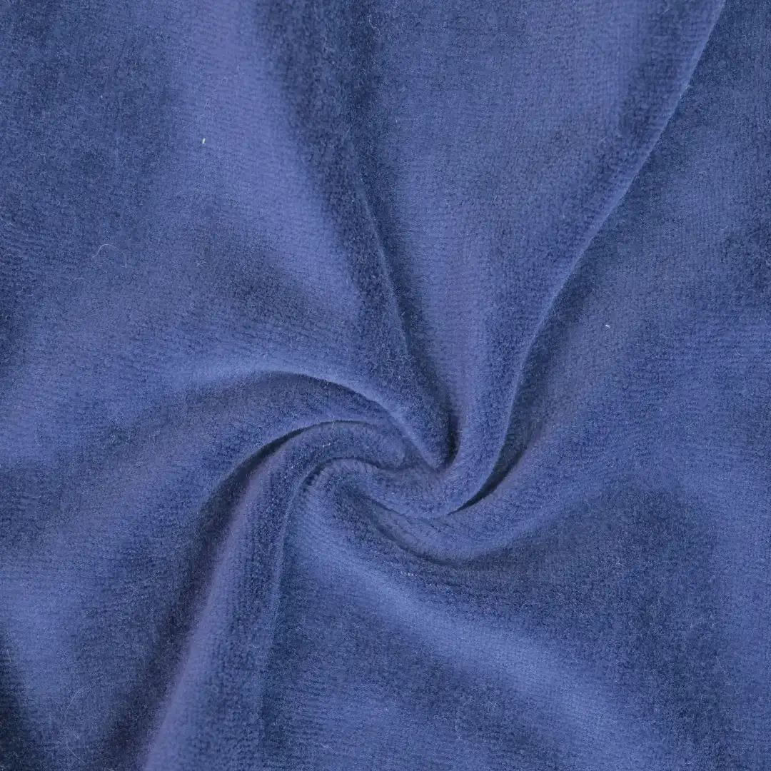 China Fabric for Blazer,Sweatshirt,Tracksuits Velvet Knit Fabric Cotton Polyester blue color buy from China wholesaler bulk order at wholesale price free worldwide shipping Alibaba