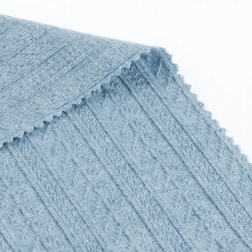 China Fabric for Open Cardigan ,Dresses (Cardigan Open) ,Dresses (Cardigan Button)  Weft Jacquard Knit Fabric Polyester Nylon Viscose blue color buy from China wholesaler bulk order at wholesale price free worldwide shipping Alibaba