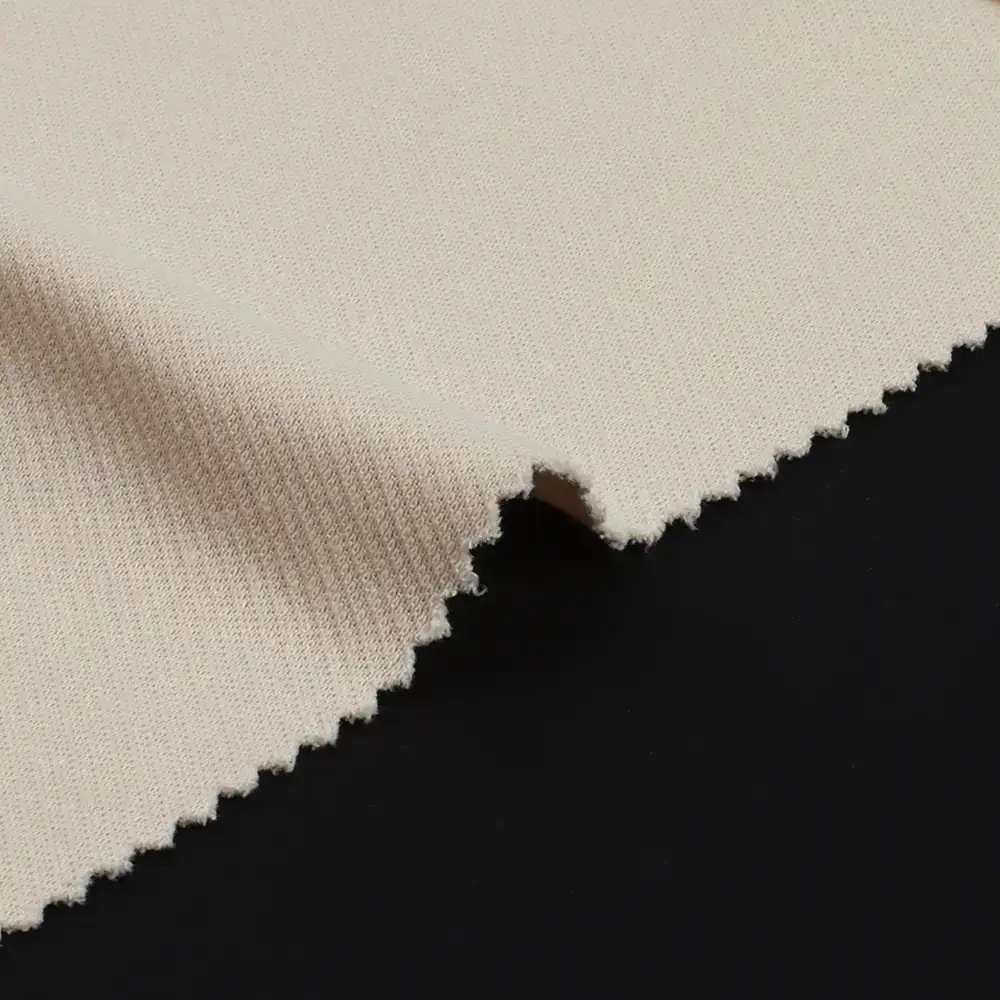 China Fabric for Tank Top,Crop Top,Pajamas Interlock Knit Fabric Cotton Polyester Solid-Cream color buy from China wholesaler bulk order at wholesale price free worldwide shipping Alibaba