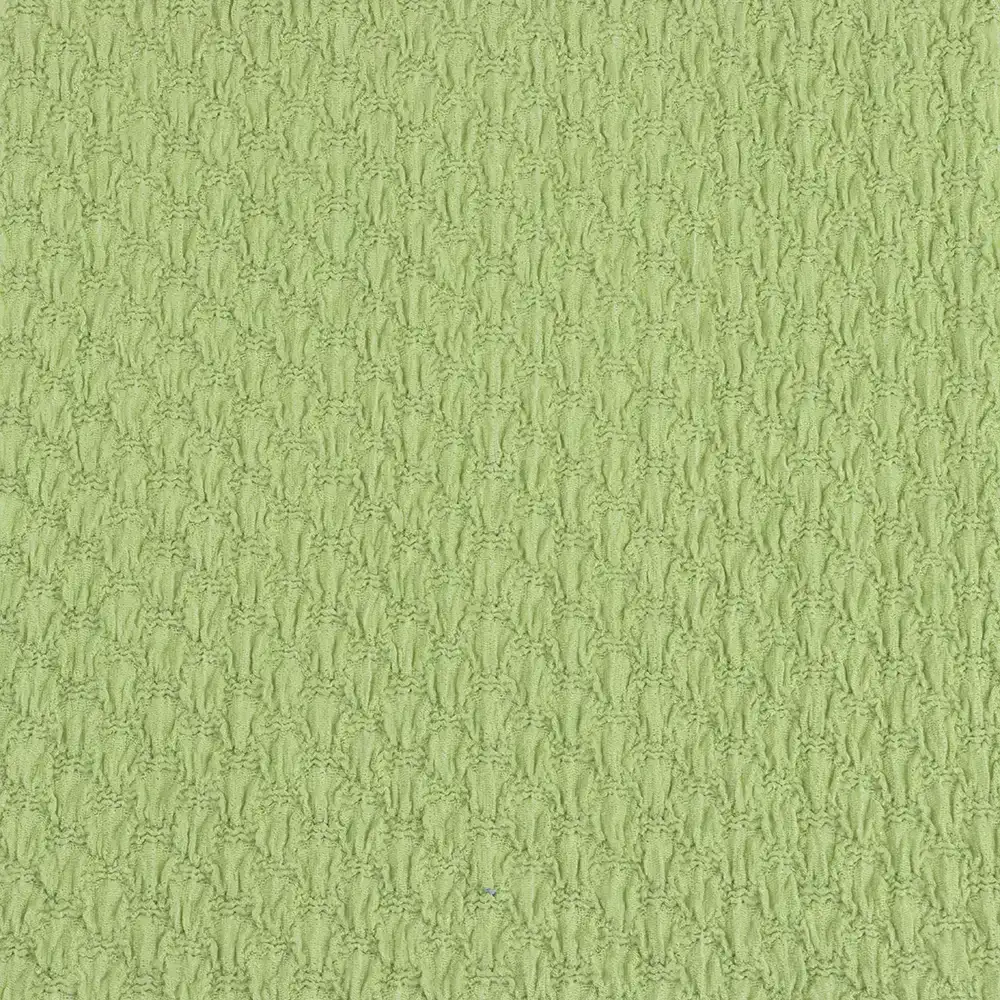 China Fabric for Blouse Weft Jacquard Knit Fabric Polyester Spandex Solid-Green color buy from China wholesaler bulk order at wholesale price free worldwide shipping Alibaba