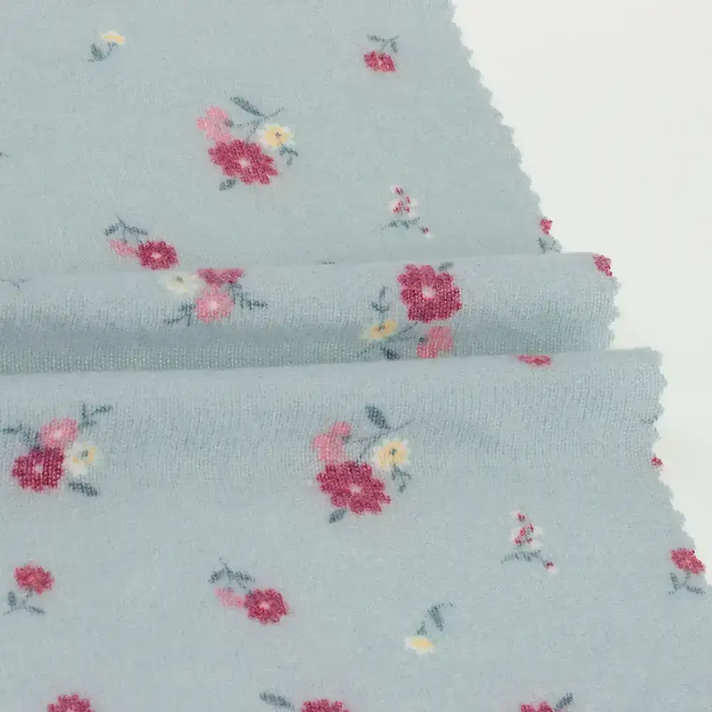 China Fabric for Hoodie,Loungewear,Sweatshirt Hacci Knit Fabric Polyester Rayon Spandex BLUE color buy from China wholesaler bulk order at wholesale price free worldwide shipping Alibaba