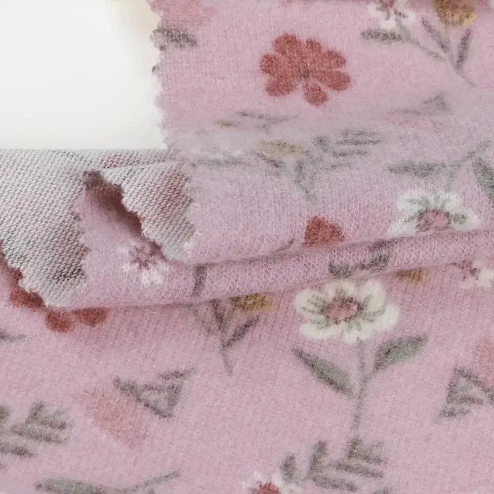 China Fabric for Tank Top,Hoodie,Loungewear,Sweatshirt Hacci Knit Fabric Polyester Rayon Spandex PINK color buy from China wholesaler bulk order at wholesale price free worldwide shipping Alibaba