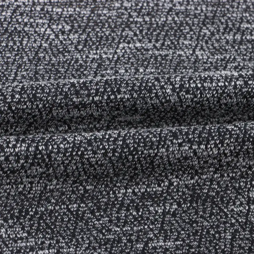China Fabric for Blazer Weft Jacquard Knit Fabric Polyester Viscose BLACK color buy from China wholesaler bulk order at wholesale price free worldwide shipping Alibaba