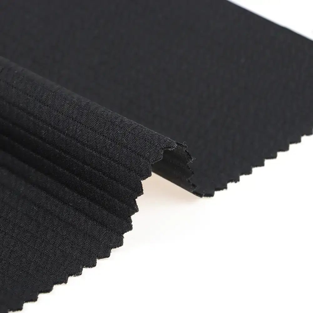 China Fabric for Jackets,Blazer Ottoman Knit Fabric Polyester Spandex BLACK color buy from China wholesaler bulk order at wholesale price free worldwide shipping Alibaba
