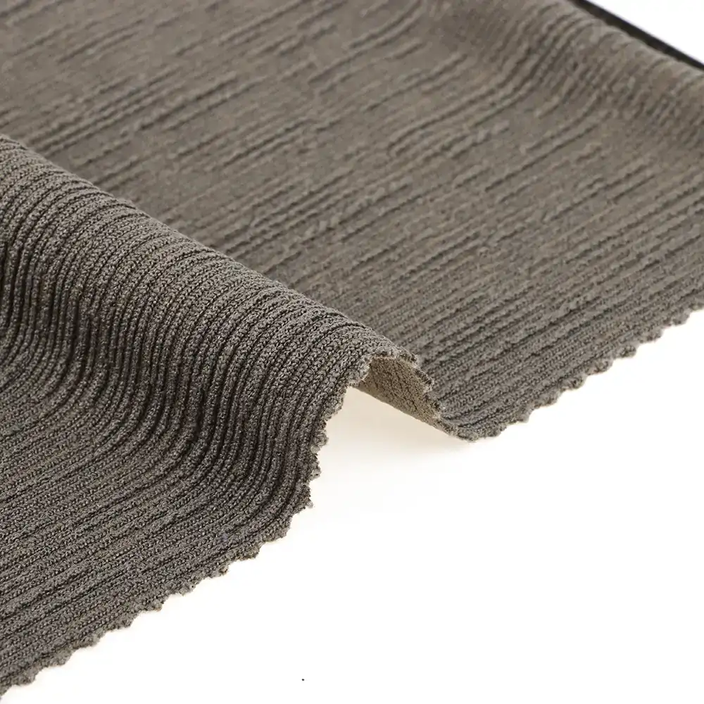 China Fabric for Blouse,Over Shirt Weft Jacquard Knit Fabric Polyester Elastane coffee color buy from China wholesaler bulk order at wholesale price free worldwide shipping Alibaba