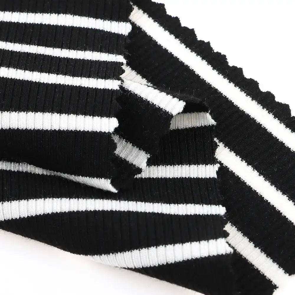 China Fabric for T-Shirt,Tank Top,Hoodie  ,Dresses (Pullover)  Rib Knit Fabric Polyester Rayon Elastane black/white color buy from China wholesaler bulk order at wholesale price free worldwide shipping Alibaba