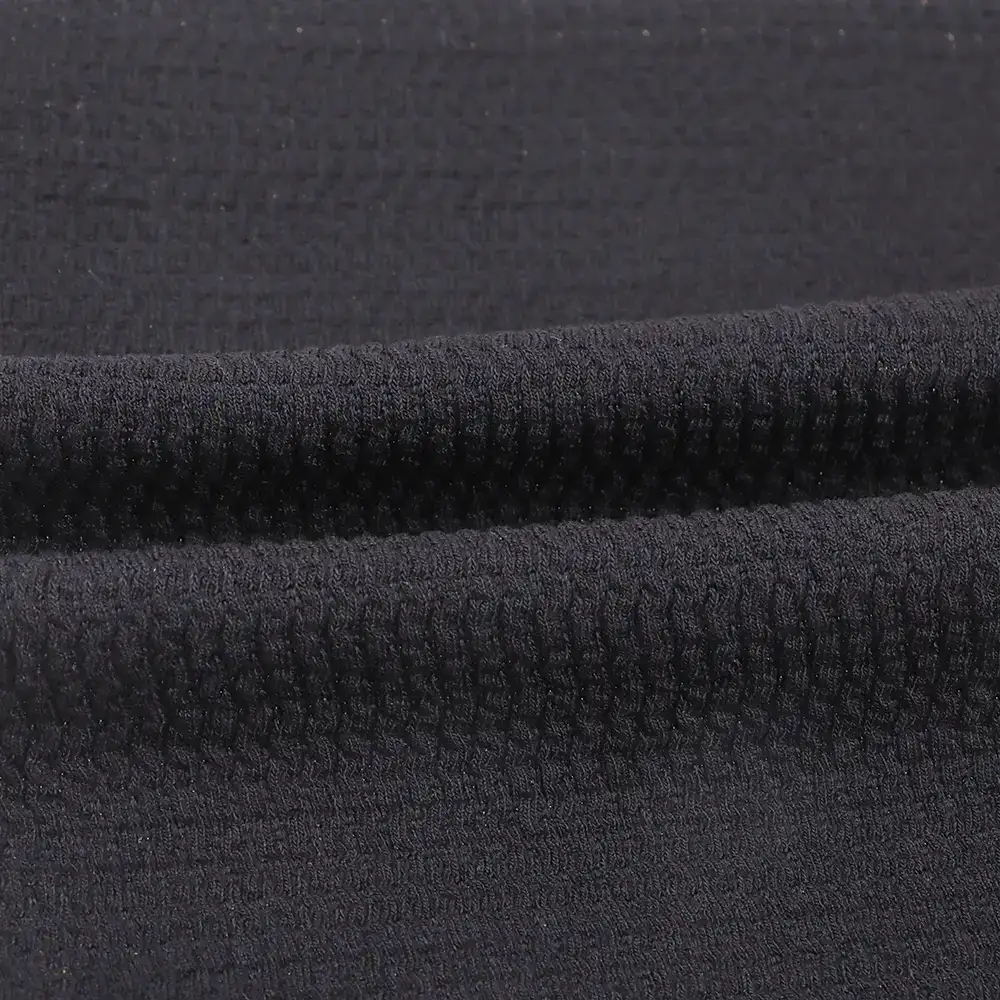 China Fabric for T-Shirt,Blouse Weft Jacquard Knit Fabric Polyester Elastane black color buy from China wholesaler bulk order at wholesale price free worldwide shipping Alibaba