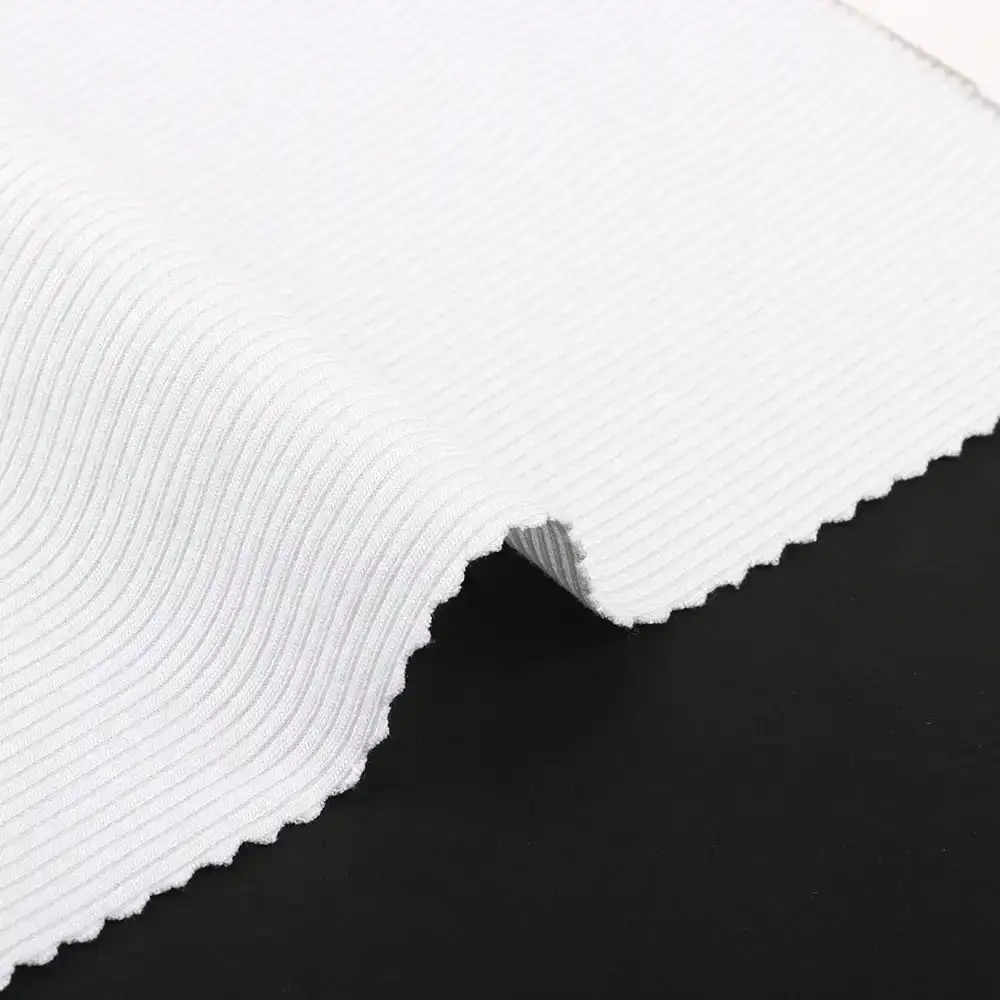 China Fabric for Tank Top,Hoodie   Rib Knit Fabric Rayon Elastane white color buy from China wholesaler bulk order at wholesale price free worldwide shipping Alibaba