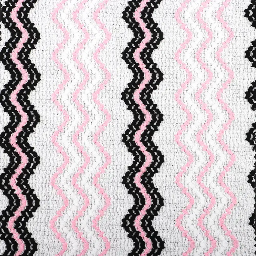China Fabric for T-Shirt,Blouse,Dresses (Pullover)  Weft Jacquard Knit Fabric Polyester Elastane Pinky /white/ black color buy from China wholesaler bulk order at wholesale price free worldwide shipping Alibaba
