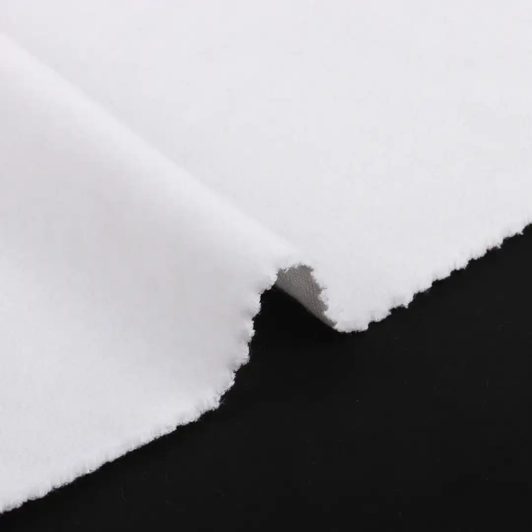 China Fabric for Blazer Velvet Knit Fabric Polyester Cotton White color buy from China wholesaler bulk order at wholesale price free worldwide shipping Alibaba