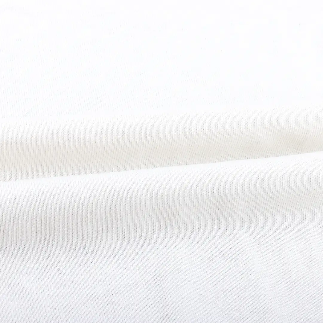 China Fabric for T-Shirt,Pajamas,Loungewear,Yoga Pants,Tracksuits Single Jersey Knit Fabric Polyester Cotton Off-white color buy from China wholesaler bulk order at wholesale price free worldwide shipping Alibaba
