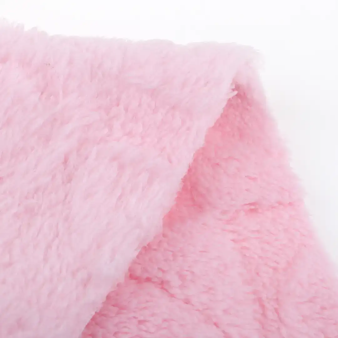 China Fabric for Pajamas Fleece Knit Fabric Polyester Pink color buy from China wholesaler bulk order at wholesale price free worldwide shipping Alibaba