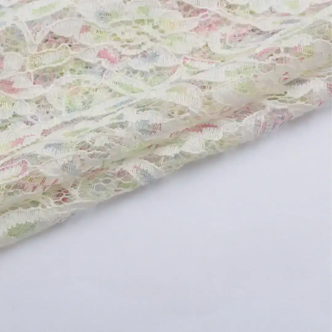 China Fabric for Blouse,Crop Top,Lingerie Lace Knit Fabric Cotton Nylon Flower White color buy from China wholesaler bulk order at wholesale price free worldwide shipping Alibaba