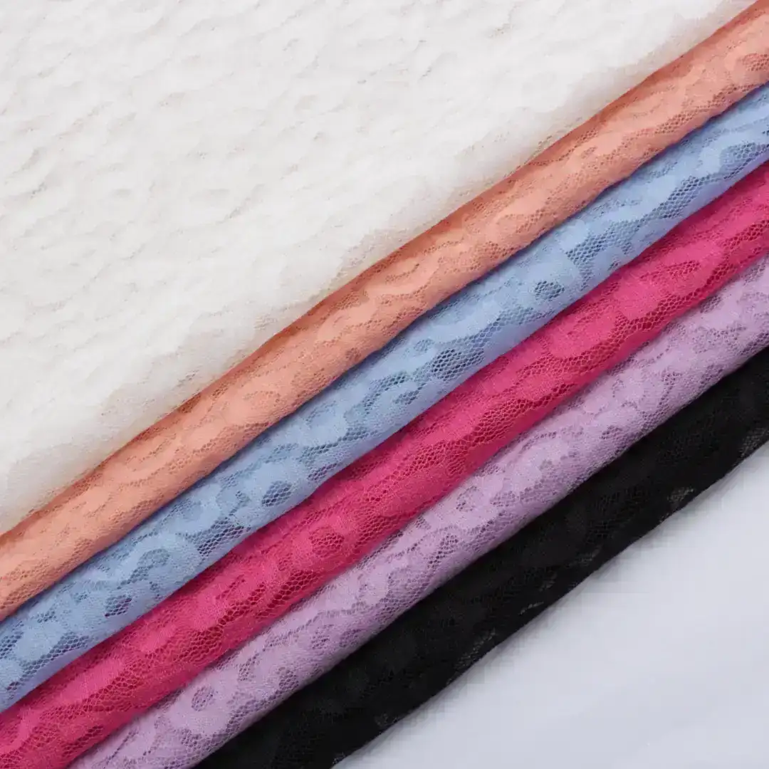 China Fabric for T-Shirt,Lingerie Lace Knit Fabric Nylon Spandex Black color buy from China wholesaler bulk order at wholesale price free worldwide shipping Alibaba