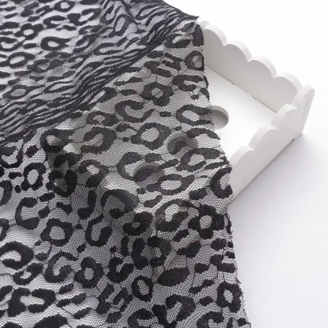 China Fabric for T-Shirt,Lingerie Lace Knit Fabric Nylon Spandex Black color buy from China wholesaler bulk order at wholesale price free worldwide shipping Alibaba