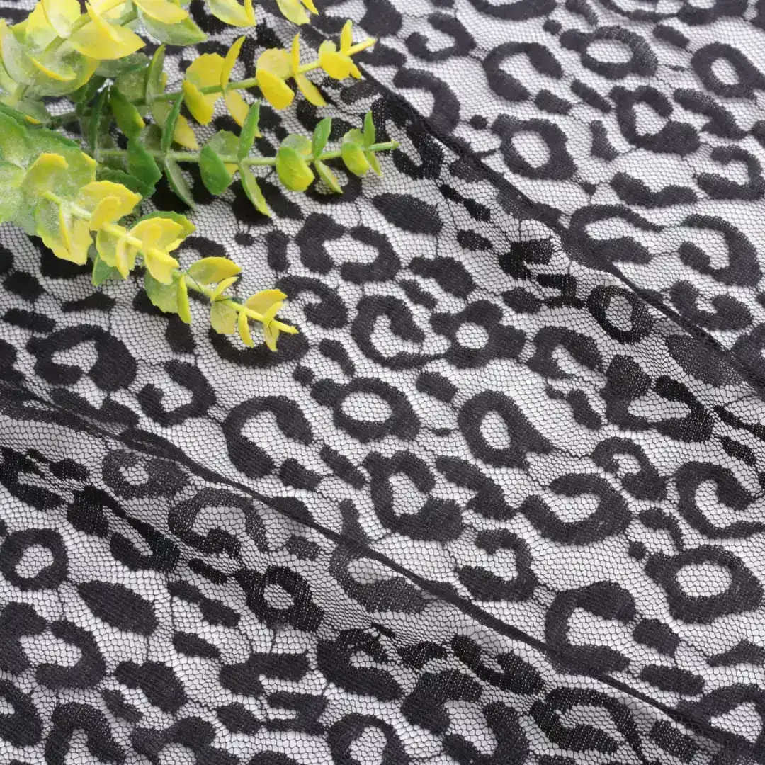 China Fabric for T-Shirt,Lingerie Lace Knit Fabric Nylon Spandex Black color buy from China wholesaler bulk order at wholesale price free worldwide shipping Alibaba