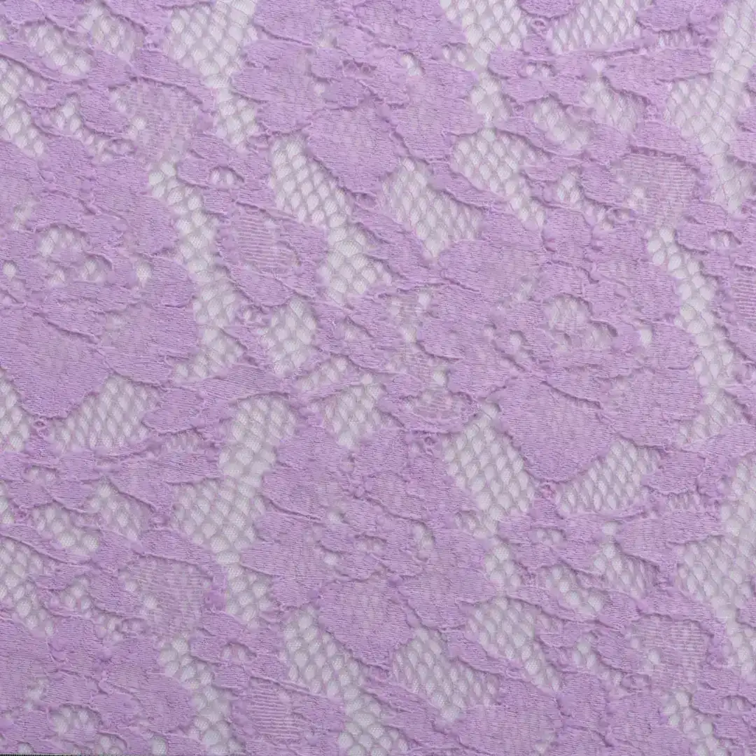 China Fabric for Blouse,Lingerie Lace Knit Fabric Polyester Spandex Light Purple color buy from China wholesaler bulk order at wholesale price free worldwide shipping Alibaba