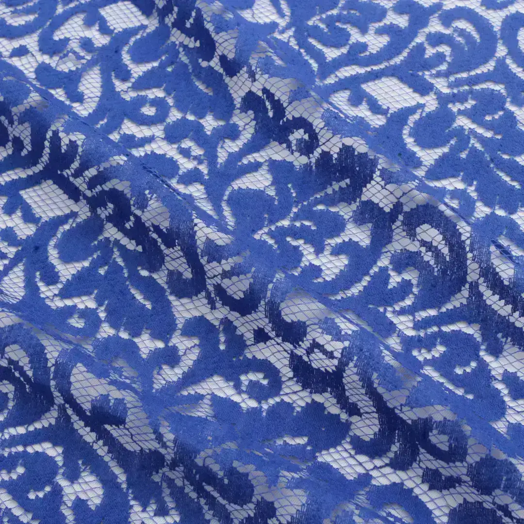 China Fabric for Blouse,Lingerie Lace Knit Fabric Cotton Nylon Navy Blue color buy from China wholesaler bulk order at wholesale price free worldwide shipping Alibaba