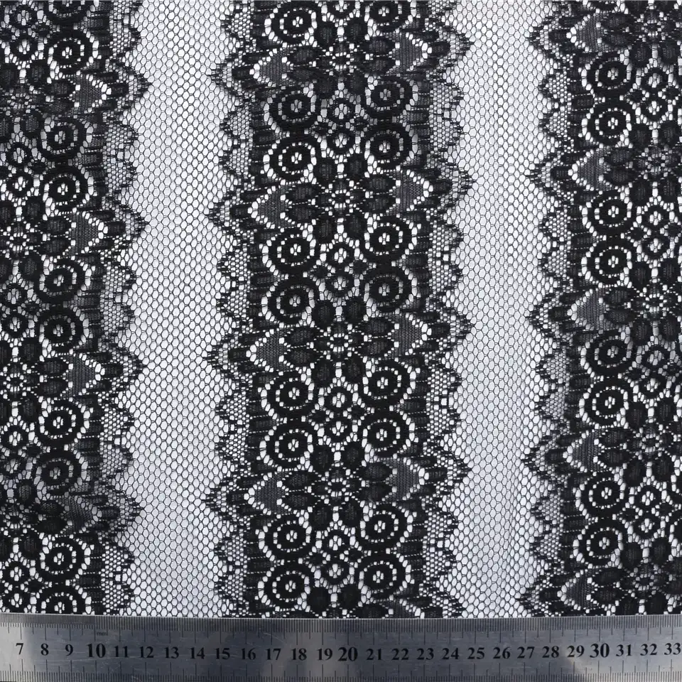 China Fabric for Skirt Lace Knit Fabric Polyester black color buy from China wholesaler bulk order at wholesale price free worldwide shipping Alibaba