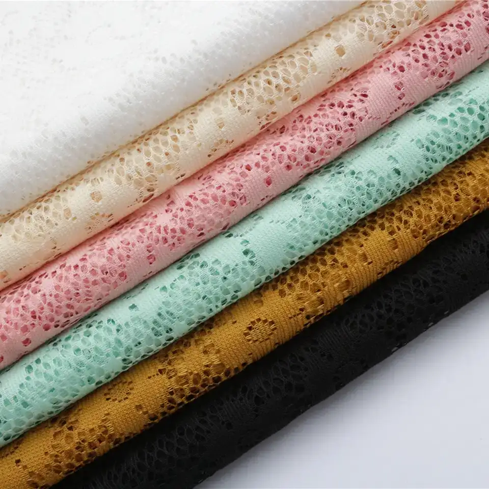 China Fabric for Skirt Lace Knit Fabric Polyester pink color buy from China wholesaler bulk order at wholesale price free worldwide shipping Alibaba