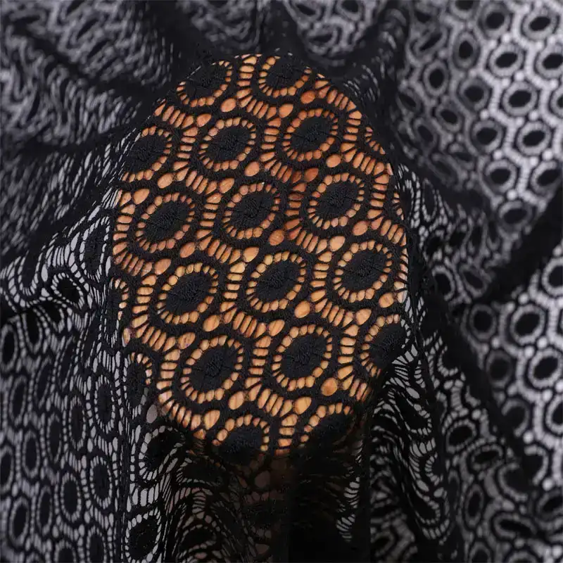 China Fabric for Shirt,Skirt Lace Knit Fabric Nylon Spandex black color buy from China wholesaler bulk order at wholesale price free worldwide shipping Alibaba