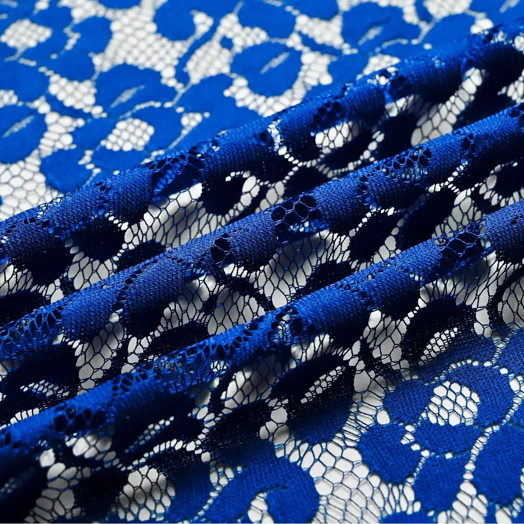 China Fabric for Shirt,Skirt Lace Knit Fabric Polyester Navy color buy from China wholesaler bulk order at wholesale price free worldwide shipping Alibaba