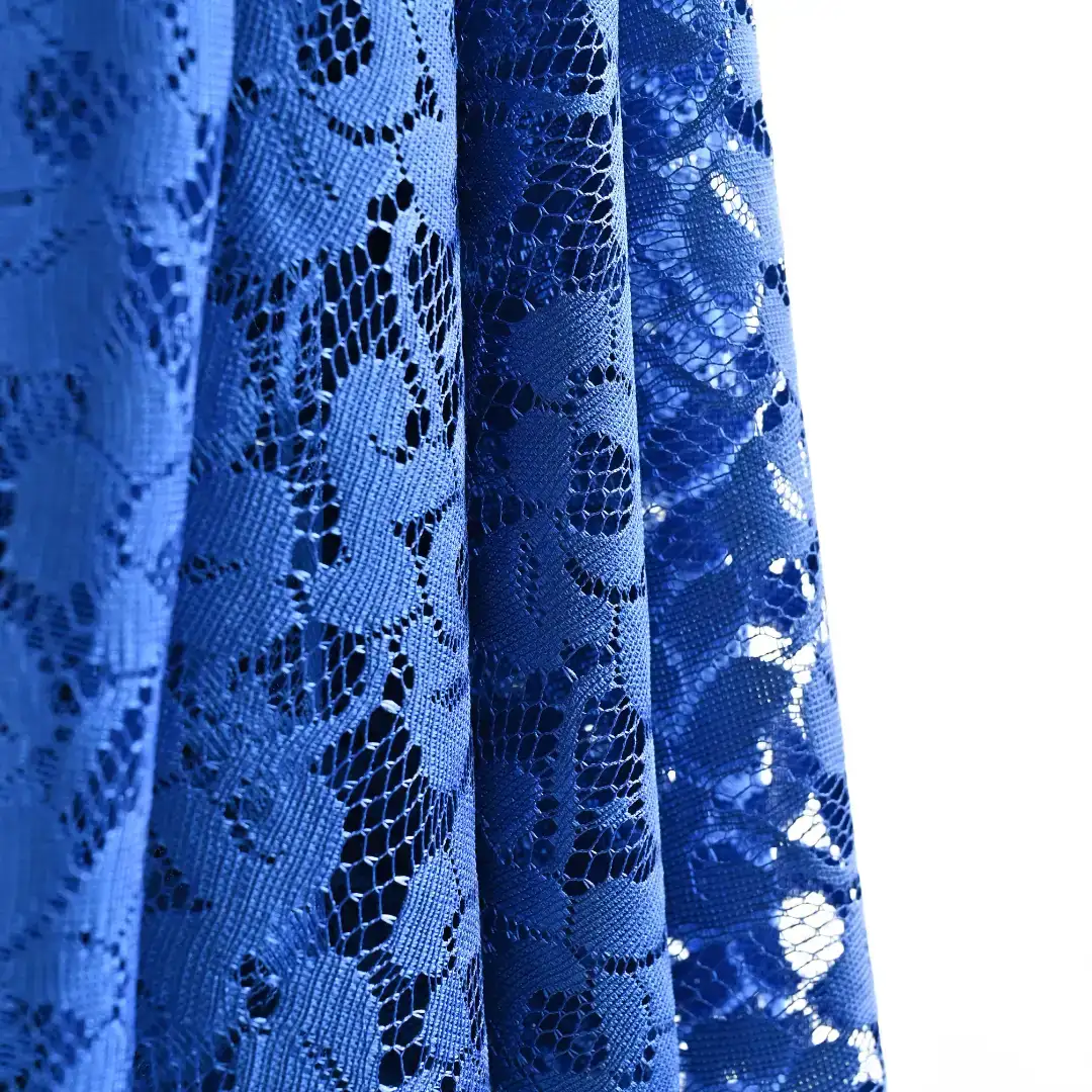 China Fabric for Shirt,Skirt Lace Knit Fabric Polyester Navy color buy from China wholesaler bulk order at wholesale price free worldwide shipping Alibaba