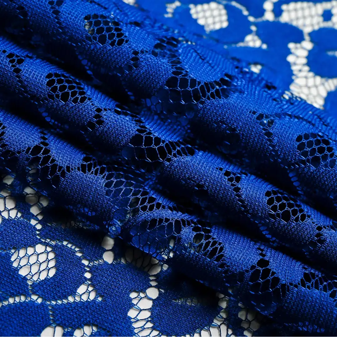 China Fabric for Shirt,Skirt Lace Knit Fabric Polyester Navy color buy from China wholesaler bulk order at wholesale price free worldwide shipping Alibaba