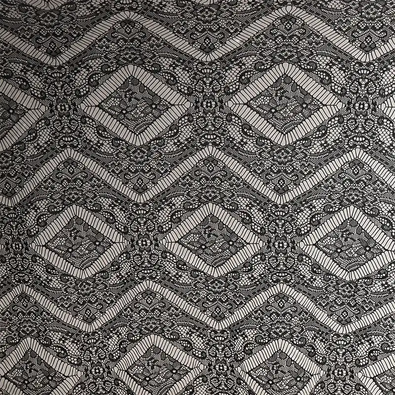 China Fabric for Shirt,Skirt Lace Knit Fabric Polyester Black color buy from China wholesaler bulk order at wholesale price free worldwide shipping Alibaba