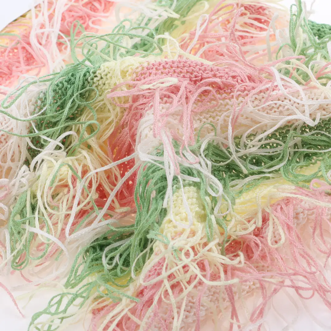 China Yarn for Ladies Vest (Sweater),Men’s Vest (Sweater),Open Cardigan (Sweater) Flat Tape Yarn Fancy Yarn Polyester Cotton apricot&pink&yellow&green color buy from China wholesaler bulk order at wholesale price free worldwide shipping Alibaba