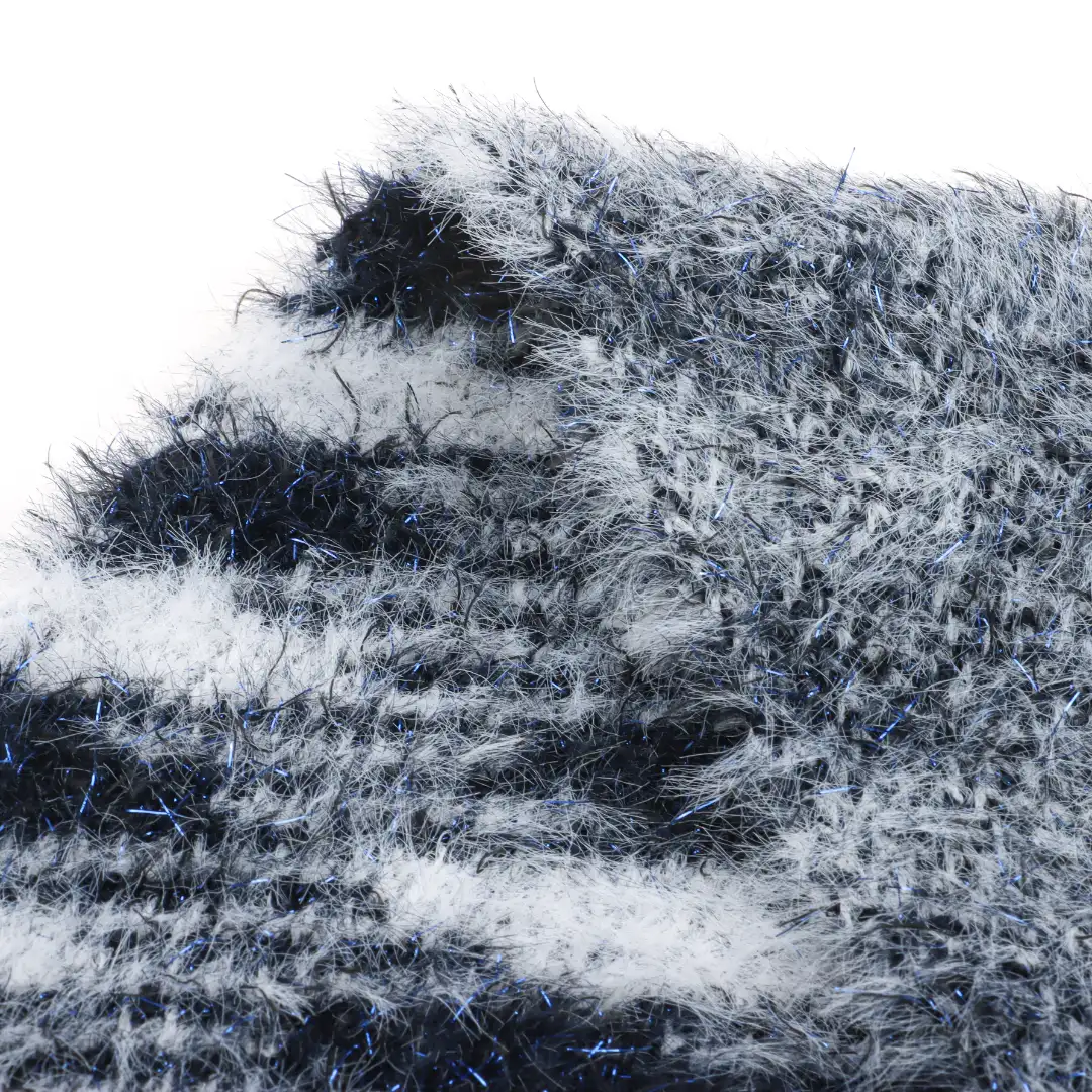 China Yarn for Pants,Shirt Half Sleeve Button (Sweater),Round Neck Pullover (Sweater),Crew Neck Pullover (Sweater),Crop Top Pullover (Sweater) Feather Yarn Fancy Yarn Nylon Polyester Lurex BLUE MELANGE color buy from China wholesaler bulk order at wholesale price free worldwide shipping Alibaba