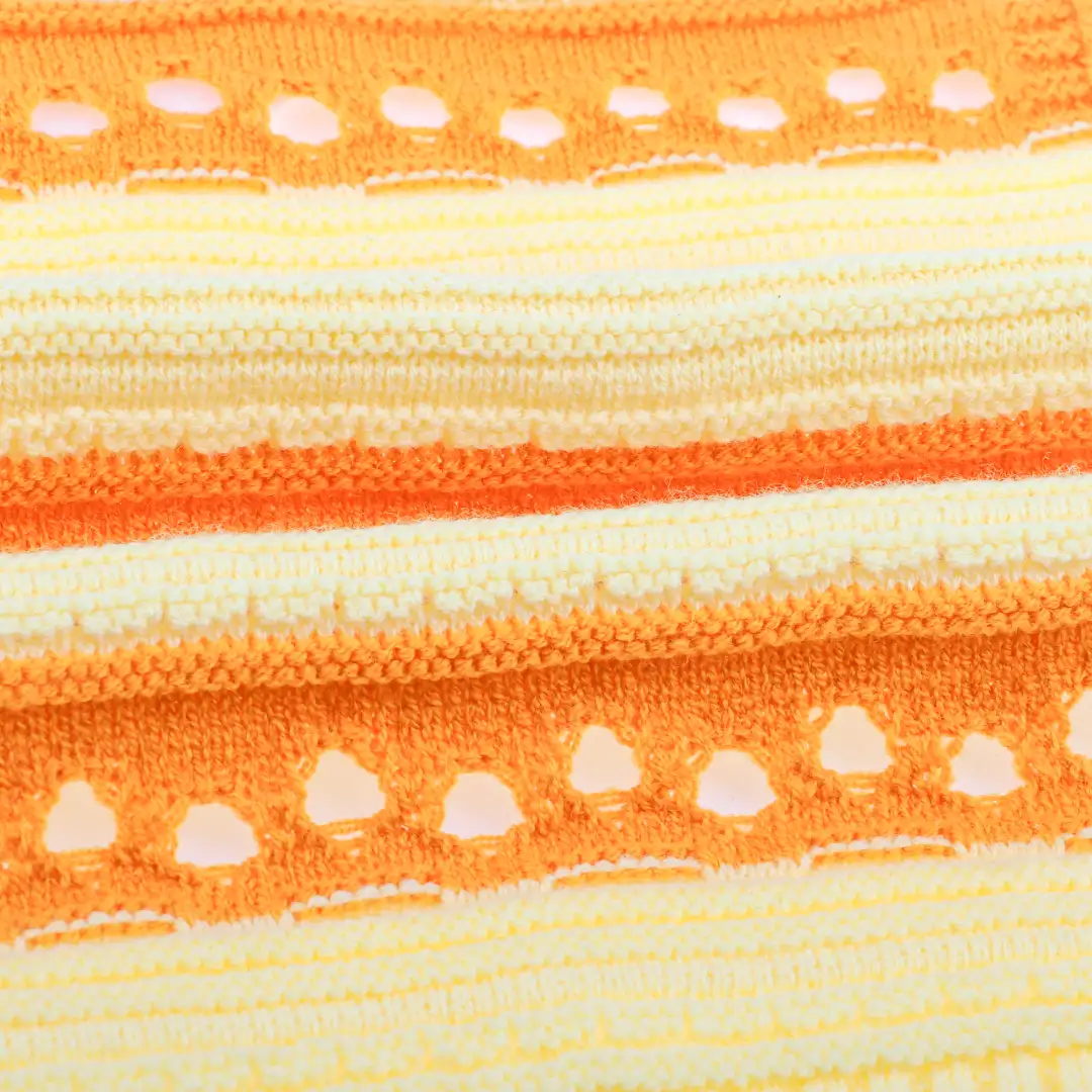 China Yarn for Ladies Vest (Sweater),Open Cardigan (Sweater),Shirt Long Sleeve Button (Sweater) Boucle Yarn Fancy Yarn BCI Cotton Recycled Polyester LT YELLOW/ ORANGE color buy from China wholesaler bulk order at wholesale price free worldwide shipping Alibaba