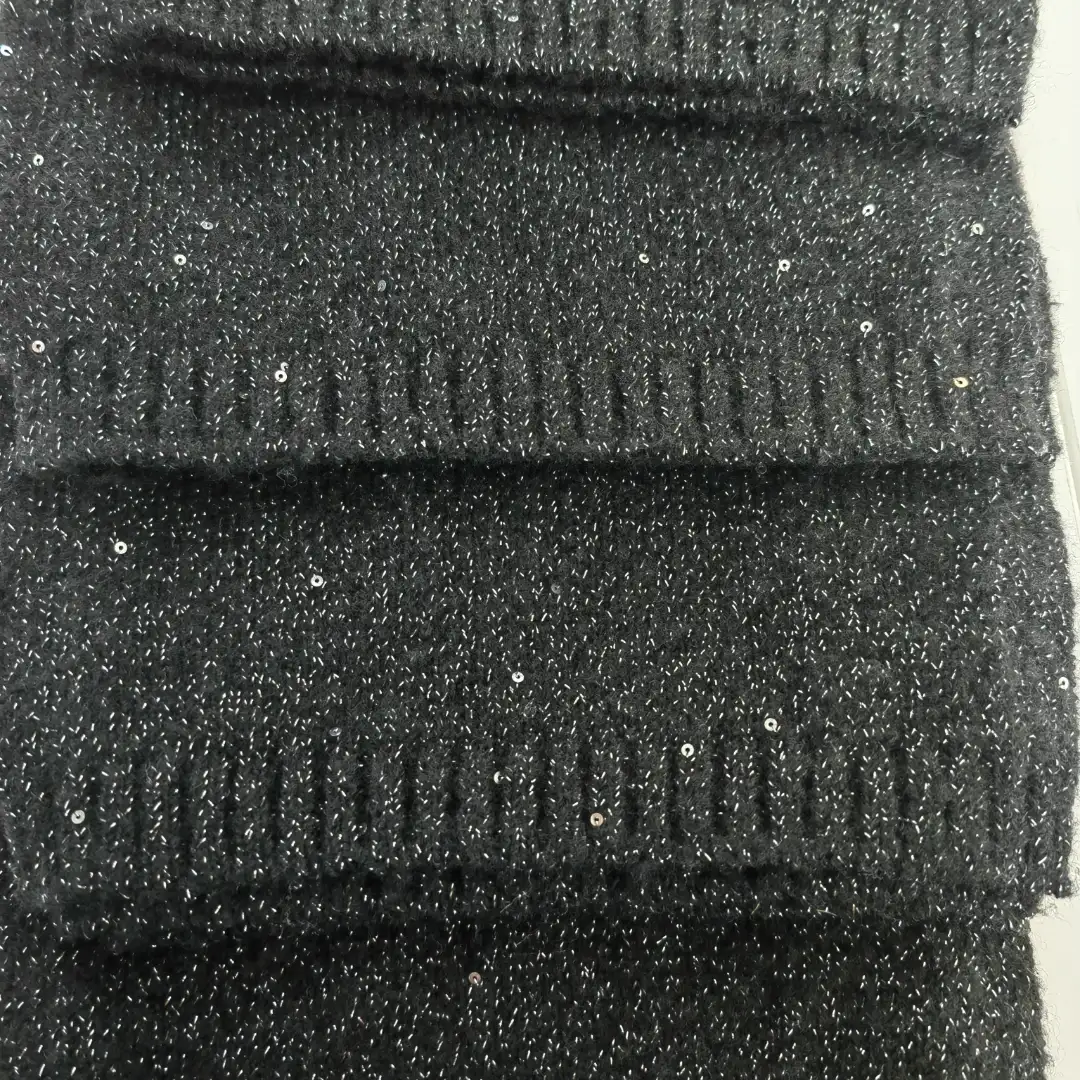 China Yarn for Trench Coat,Round Neck Pullover (Sweater),Crop Top Pullover (Sweater) Mossy Yarn Fancy Yarn Recycled Polyester Polyester Wool Elastane Metallic fiber BLACK+ BLACK LUREX color buy from China wholesaler bulk order at wholesale price free worldwide shipping Alibaba